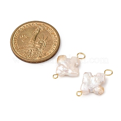 Natural Baroque Keshi Pearl Cross Connector Charms&nbsp;PALLOY-JF04208-02