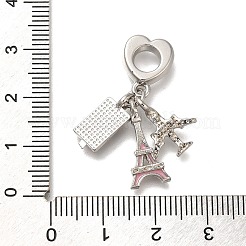 Rack Plating Alloy Crystal Rhinestone European Dangle Charms&nbsp;PALLOY-P307-21P