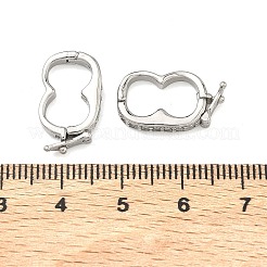 Oval Brass Micro Pave Clear Cubic Zirconia Twister Clasps&nbsp;KK-B170-18P