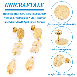 30Pcs Ion Plating(IP) 304 Stainless Steel Ear Stud Findings&nbsp;STAS-UN0042-96