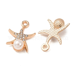 Alloy & ABS Imitation Pearl & Rhinestone Pendants&nbsp;FIND-K030-18E-G