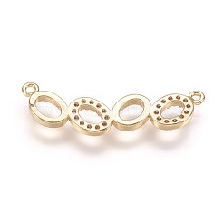 Brass Micro Pave Cubic Zirconia Links&nbsp;X-ZIRC-E124-14G