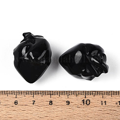 Natural Obsidian Heart Beads&nbsp;G-T144-04D