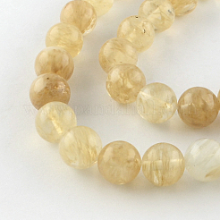 Coffee Watermelon Stone Glass Round Bead Strands&nbsp;G-R342-8mm-18