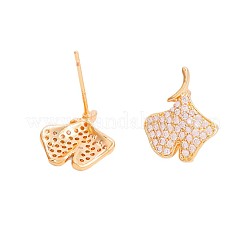 Brass Micro Pave Clear Cubic Zirconia Stud Earrings&nbsp;WGF80BB-01