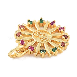 Rack Plating Brass Micro Pave Cubic Zirconia Pendants&nbsp;KK-Z071-54G-02