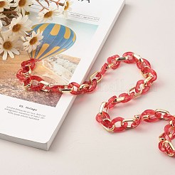 Handmade Opaque Spray Painted Acrylic & CCB Plastic Chain&nbsp;AJEW-JB01010-03