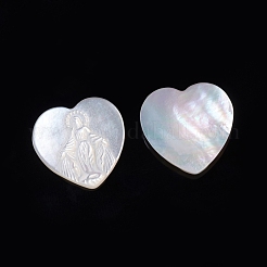 Natural White Shell Cabochons for Religion&nbsp;SSHEL-D083-02