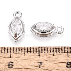 Brass Pave Cubic Zirconia Pendants&nbsp;KK-T071-47P