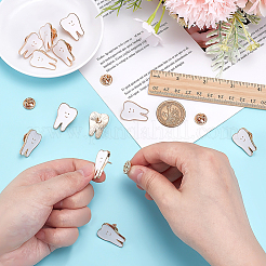 12Pcs Tooth Alloy Enamel Lapel Pin Backs for Backpack Clothes&nbsp;JEWB-FG0001-60