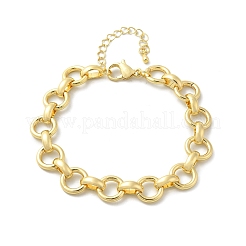 Brass Ring Link Chain Bracelets for Women Men&nbsp;BJEW-K273-07G