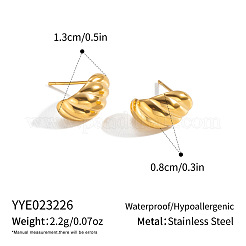 Twist C-shaped Stainless Steel Stud Earrings for Women&nbsp;CV4073