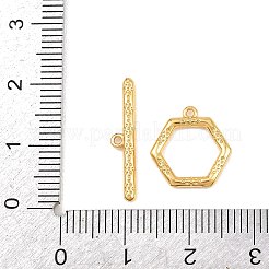 Hexagon Brass Toggle Clasps&nbsp;KK-G548-40G