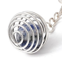 Natural & Synthetic Gemstone Keychain&nbsp;KEYC-E035-01P