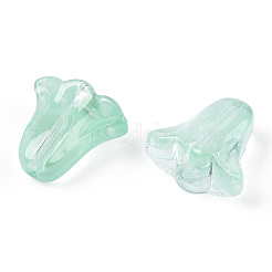 Spray Painted Transparent Glass Beads&nbsp;GLAA-D006-20H