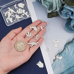 22Pcs 11 Style 201 Stainless Steel Charms&nbsp;STAS-UN0023-63