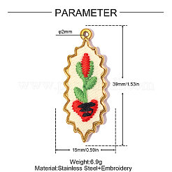 304 Stainless Steel with Cloth Pendants&nbsp;FB-OY001-01G