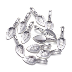 Tibetan Style Alloy Glue-on Flat Pad Bails&nbsp;TIBEP-AB3348Y-S-NF