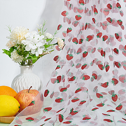 Strawberry Pattern Sequin Mesh Nylon Lace Fabric&nbsp;DIY-WH0453-03