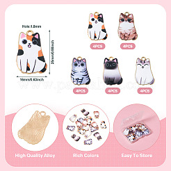 20Pcs 5 Colors Alloy Enamel Pendants&nbsp;ENAM-TA0001-81
