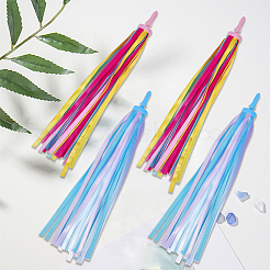 2 Pairs 2 Colors Kids Plastic Tassel Ribbon&nbsp;AJEW-CN0006-57