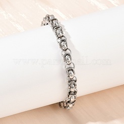 8MM 201 Stainless Steel Byzantine Chain Bracelets for Women&nbsp;BJEW-B143-06