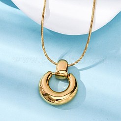 304 Stainless Steel Ring Pendant Snake Chain Necklaces&nbsp;NJEW-U026-06G