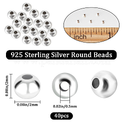 40Pcs 925 Sterling Silver Beads&nbsp;STER-BBC0002-04A