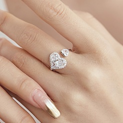 Rhodium Plated 925 Sterling Silver Birthstone Ring&nbsp;RJEW-F150-52P