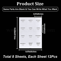 7 Sheets PVC Adhesive Coffee Syrup Label Stickers&nbsp;STIC-WH0003-010