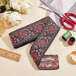 Ethnic Style Embroidery Polycotton Ribbons&nbsp;OCOR-WH0072-03