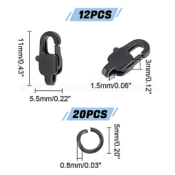 12Pcs Ion Plating(IP) 304 Stainless Steel Lobster Claw Clasps&nbsp;STAS-UN0040-75