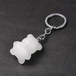 Natural Quartz Crystal Pendant Keychains&nbsp;KEYC-P011-02P-12