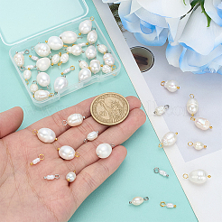 48Pcs 8 Styles Natural Cultured Freshwater Pearl Pendants&nbsp;PALLOY-ME00010