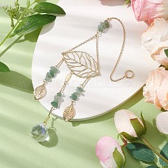 Brass Hollow Leaf Pendant Decorations&nbsp;HJEW-TA00273