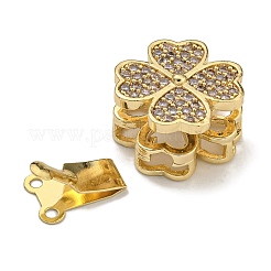 Brass Micro Pave Cubic Zirconia Box Clasps&nbsp;KK-U037-23G-02