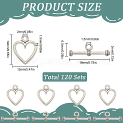 120Pcs Tibetan Style Alloy Toggle Clasps&nbsp;FIND-SP0001-58