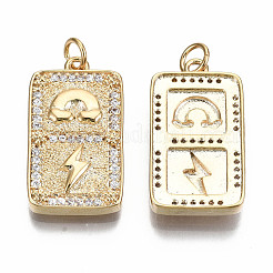Brass Micro Pave Clear Cubic Zirconia Pendants&nbsp;KK-S356-232G-NF