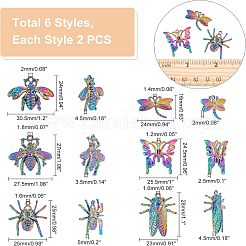 12Pcs 6 Styles Plated Alloy Pendants&nbsp;FIND-NB0001-39