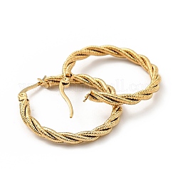 303 Stainless Steel Twist Rope Hoop Earrings with 316 Stainless Steel Pins for Women&nbsp;X-EJEW-F285-38G