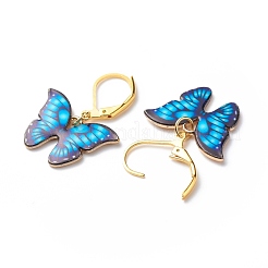 Alloy Enamel Butterfly Dangle Leverback Earrings&nbsp;EJEW-JE05045
