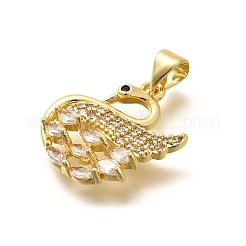 Rack Plating Brass Micro Pave Cubic Zirconia Pendants&nbsp;KK-L226-018G