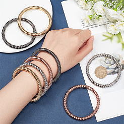 8Pcs 4 Colors Steel Wire Wrap Chain Stretch Bracelets Set&nbsp;BJEW-BC0001-21
