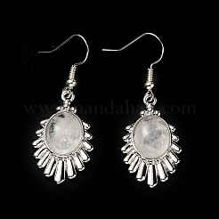 Natural Quartz Crystal Teardrop Dangle Earrings&nbsp;EJEW-K246-01P-03