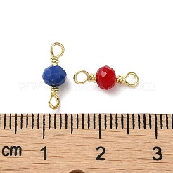 Faceted Glass Connector Charms&nbsp;KK-D044-02G
