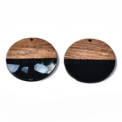 Opaque Resin & Walnut Wood Pendants&nbsp;X-RESI-T035-24-B01