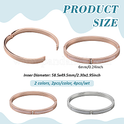 4Pcs 2 Colors Zinc Alloy Rhinestone Hinged Bangles for Women&nbsp;BJEW-GO0002-07