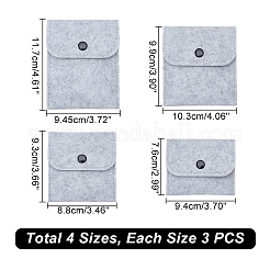 12Pcs 4 Styles Portable Felt Card Cover Bag&nbsp;ABAG-GA0001-21B