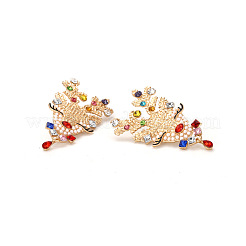 Deer Zinc Alloy Rhinestone Dangle Stud Earrings&nbsp;FS-WG45396-01