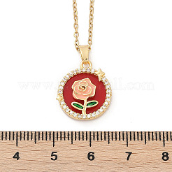 Brass Micro Pave Cubic Zirconia Pendant Neckalces for Women&nbsp;NJEW-C076-01A-G